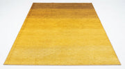 8' x 12' Rectangular Mustard Yellow & Gold Ombre Gradient Modern Washable Area Rug displayed on a white background.