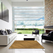 8' x 8' Square Dark Bisque Brown Diamond Pattern Area Rug displayed in a bright modern living room, highlighting the subtle geometric diamond texture and warm brown tones.