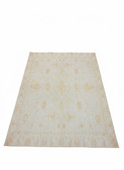 8' x 8' Square Ivory Pale Cream Beige Floral Vintage Washable Area Rug displayed on a white background, showcasing its delicate faded floral motifs, subtle vintage pattern, and decorative border.
