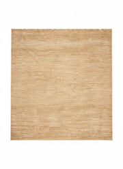 8' x 8' Square Natural Wheat & Warm Beige Tonal Solid Textured Washable Area Rug placed on white background product display.