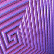 8' x 8' Square Purple Pink Geometric Optical Modern Area Rug isolated on a white background.