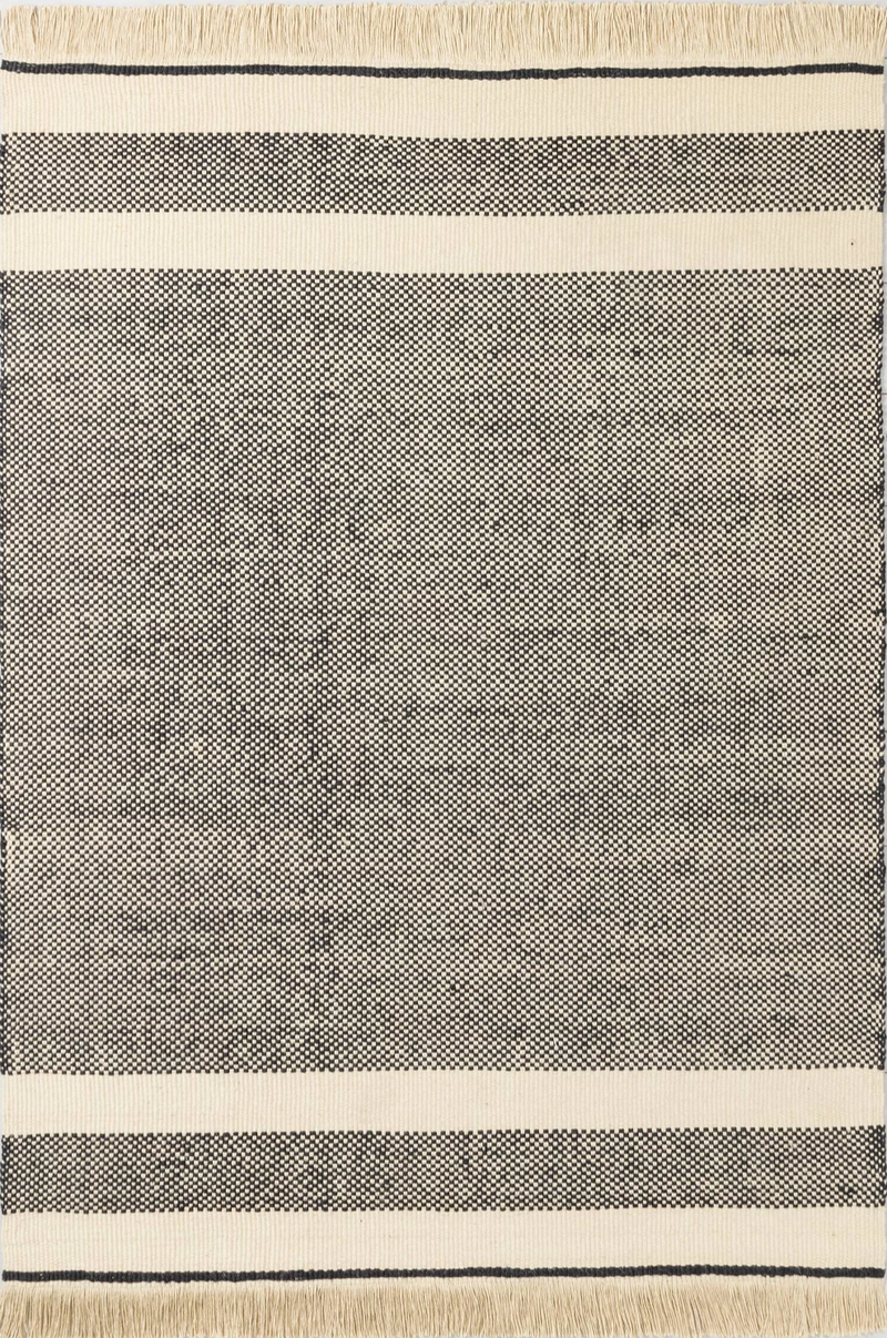 Size 5'x7' Color Black Hand Made Jute Rug