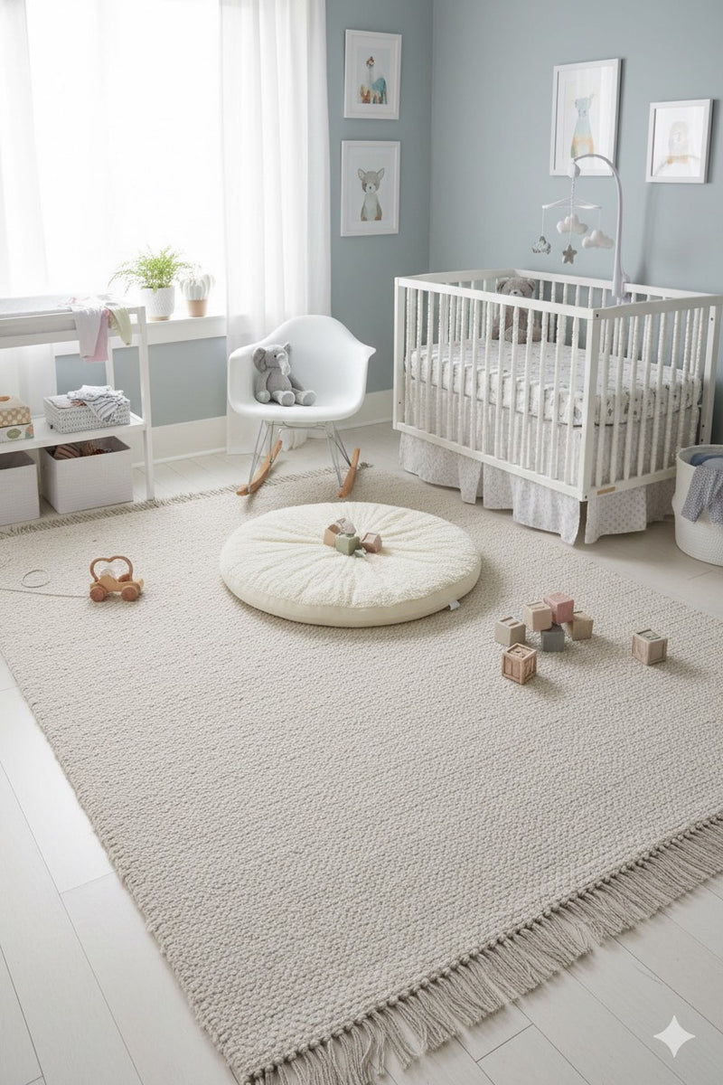 Size 5'x7' Bleached Jute with Fringe  Hand Made Rug Gray/Grey - Hearth & Hand™ with Magnolia