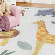 4' x 6' Ivory Animal Safari Indoor Area Rug by SUPERIOR