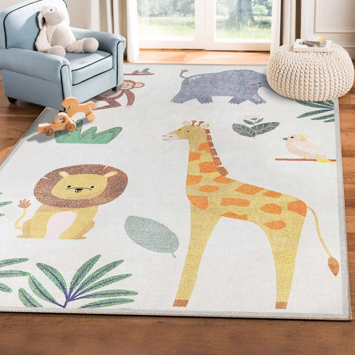 4' x 6' Ivory Animal Safari Indoor Area Rug by SUPERIOR
