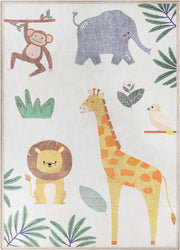 4' x 6' Ivory Animal Safari Indoor Area Rug by SUPERIOR