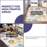 4' x 6' Ivory Animal Safari Indoor Area Rug by SUPERIOR