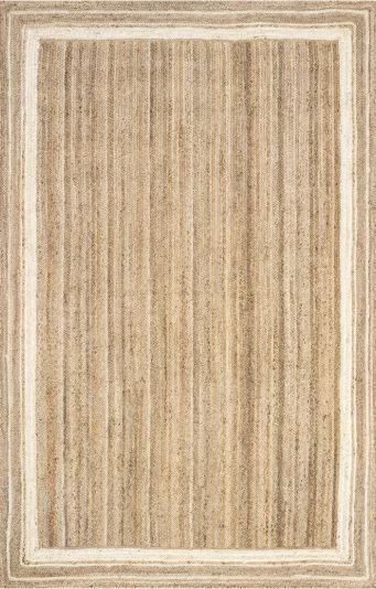 5x8 Off White Handmade Rikki Coastal Braided Jute Indoor Area Rug by Nuloom