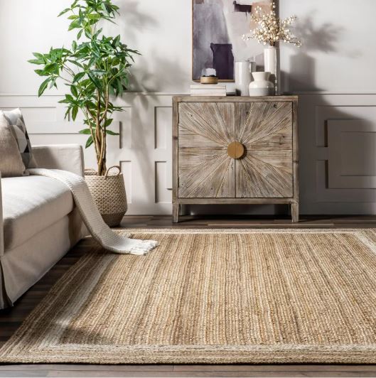 5x8 Off White Handmade Rikki Coastal Braided Jute Indoor Area Rug by Nuloom