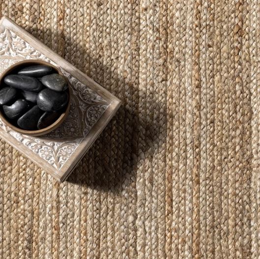 5x8 Off White Handmade Rikki Coastal Braided Jute Indoor Area Rug by Nuloom