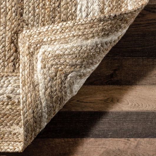 5x8 Off White Handmade Rikki Coastal Braided Jute Indoor Area Rug by Nuloom