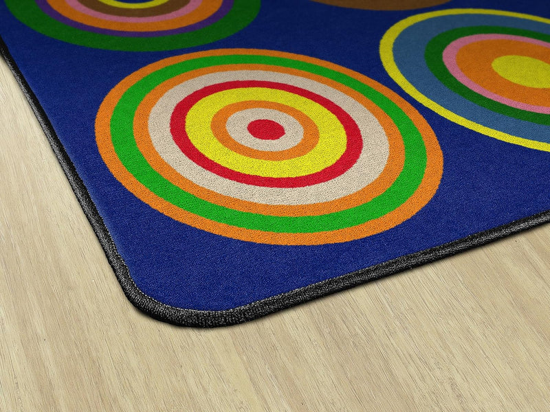 7'6" x 12' Indigo Blue Color Rings Colorful by Flagship Carpets