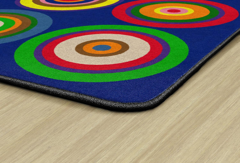 7'6" x 12' Indigo Blue Color Rings Colorful by Flagship Carpets