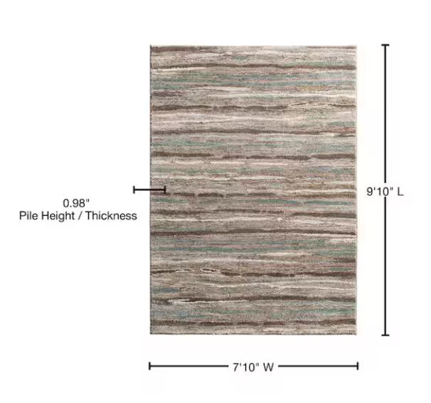 Shoreline Multi 8 ft. x 10 ft. Striped Area Rug