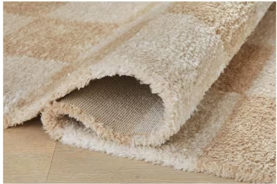 Harley Cream 6 ft. 7 in. x 9 ft. Checkered Area Rug