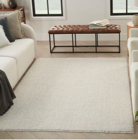 8' x 10' Natural Texture Ivory Beige Area Rug