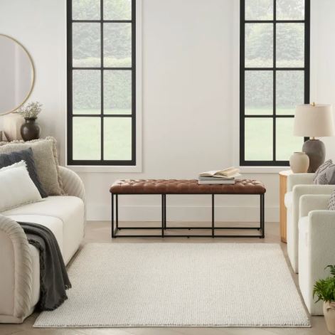 8' x 10' Natural Texture Ivory Beige Area Rug