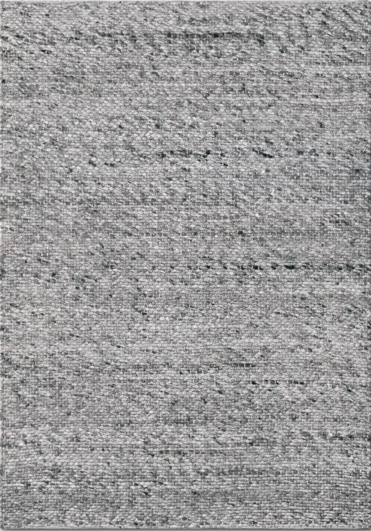 Size 5'x7' Color Gray Chunky Knit Hand Made Wool Woven Rug
