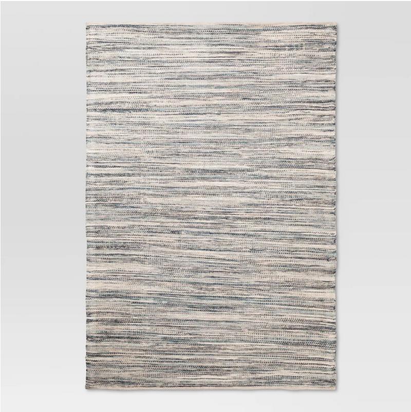 Size 5'x7' Color Indigo Hand Made Woven Rug