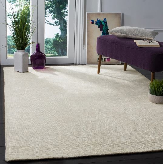 5' x 8' Hand-knotted Wool Ivory Stone Wash Ivory Area Rug - SAFAVIEH