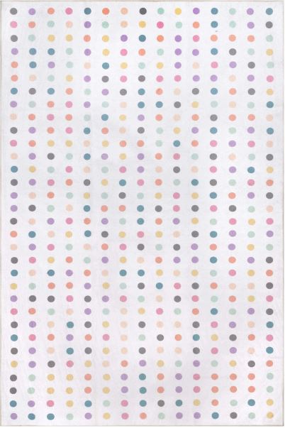 Size 5x8 Polka Dotted Washable Area Rug