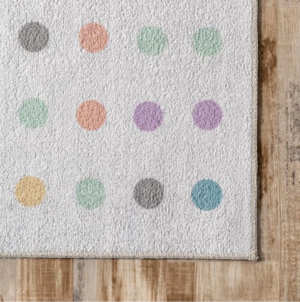 Size 5x8 Polka Dotted Washable Area Rug