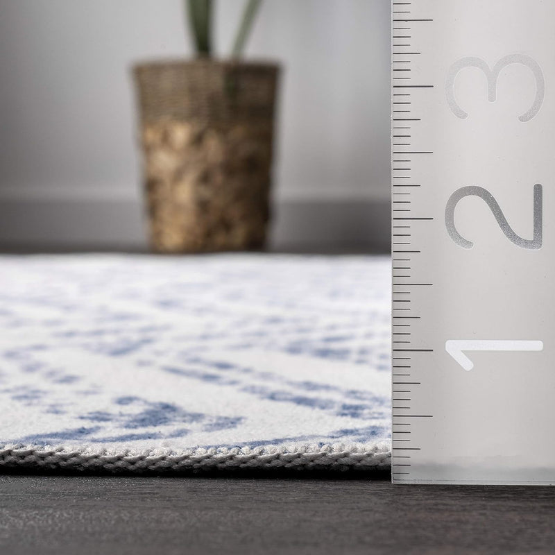 5' x 8', Blue nuLOOM Rosanne Machine Washable Geometric Area Rug