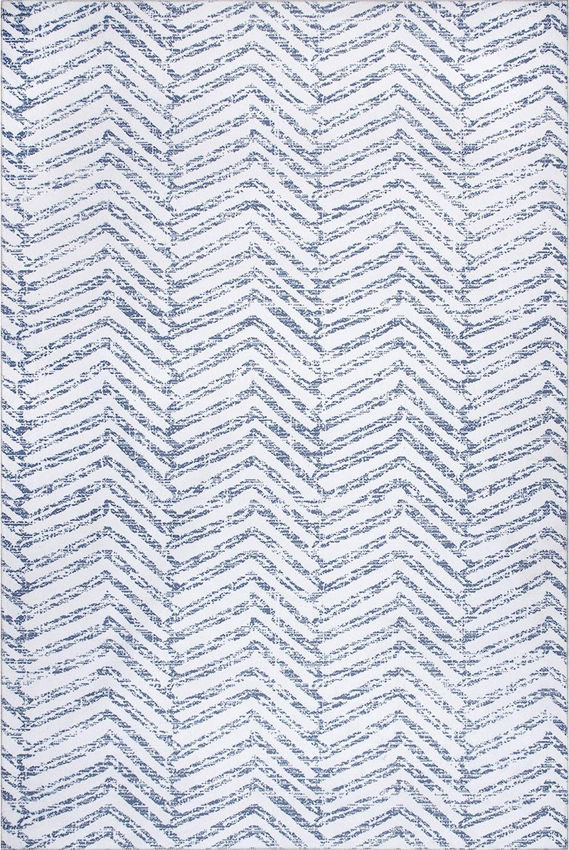 5' x 8', Blue nuLOOM Rosanne Machine Washable Geometric Area Rug