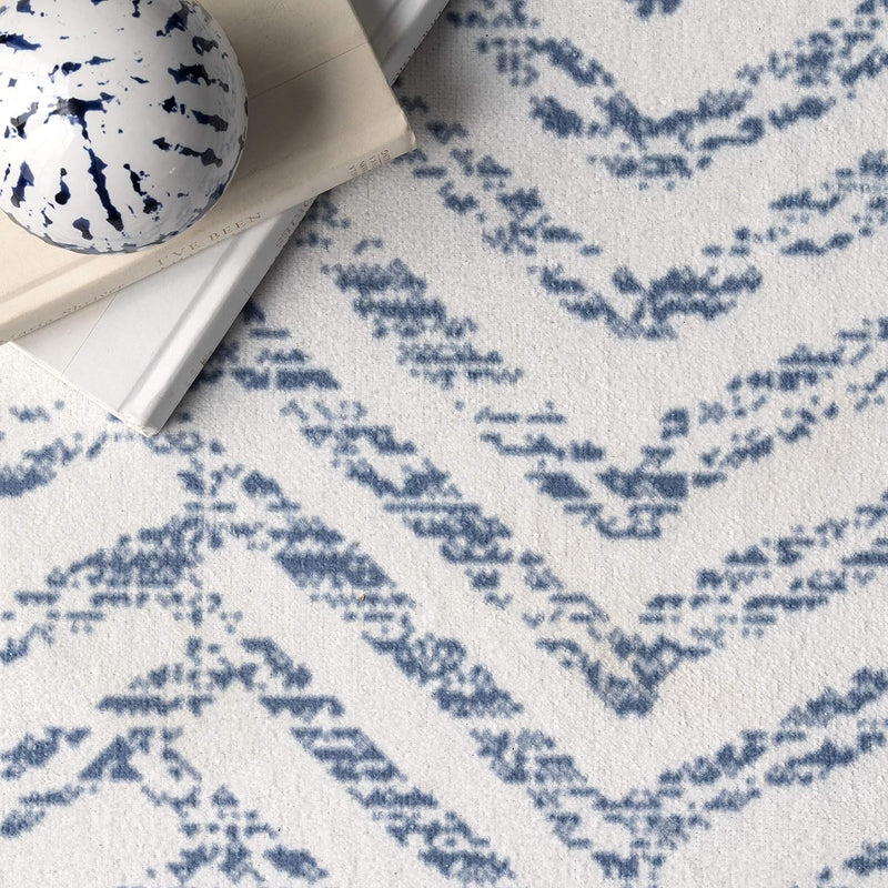 5' x 8', Blue nuLOOM Rosanne Machine Washable Geometric Area Rug