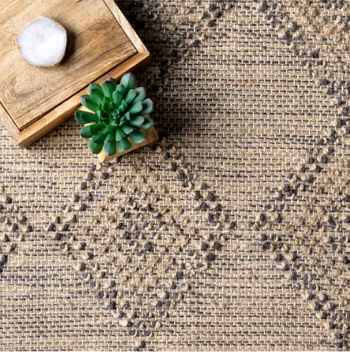 Britta 5 x 8 (ft) Tufted Jute Beige Rectangular Indoor Geometric Area Rug