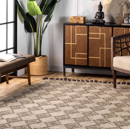 Britta 5 x 8 (ft) Tufted Jute Beige Rectangular Indoor Geometric Area Rug