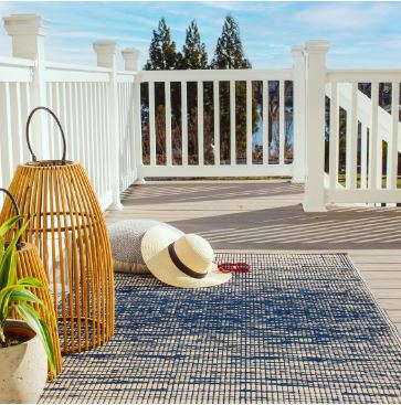 Size 6' x 9 Brooklyn - Blue Abstract Outdoor Rug for Patio — The Rug Lady