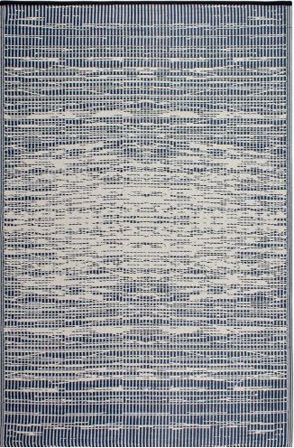 Size 6' x 9 Brooklyn - Blue Abstract Outdoor Rug for Patio