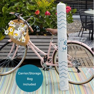 Size 6' x 9 Brooklyn - Blue Abstract Outdoor Rug for Patio