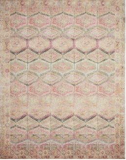Loloi II Layla LAY-17 Printed Pink / Lagoon Area rug 7'-6" x 9'-6"