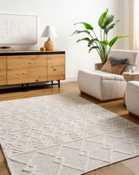 9' x 12' Hand-Made Hand-Woven Exquisite Blend Of Polyester And Wool Area Rug