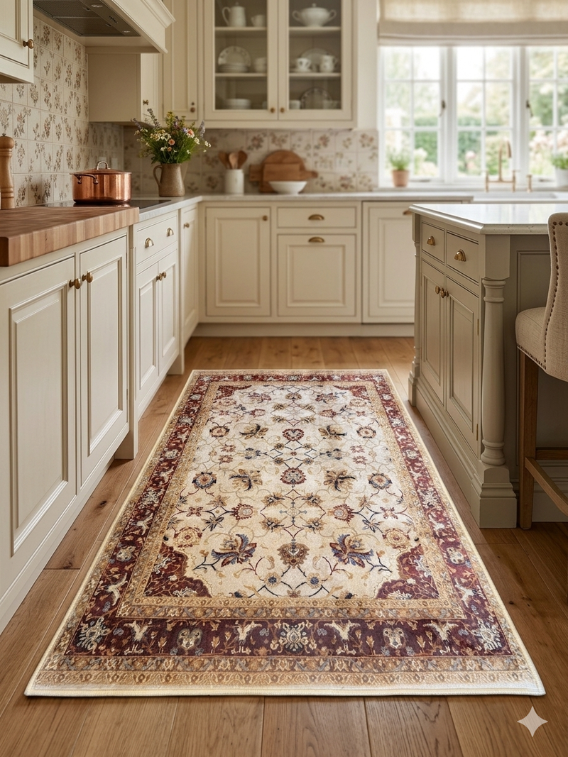 3' x 5' Rectangular Ivory Red Floral Border Traditional Area Rug
