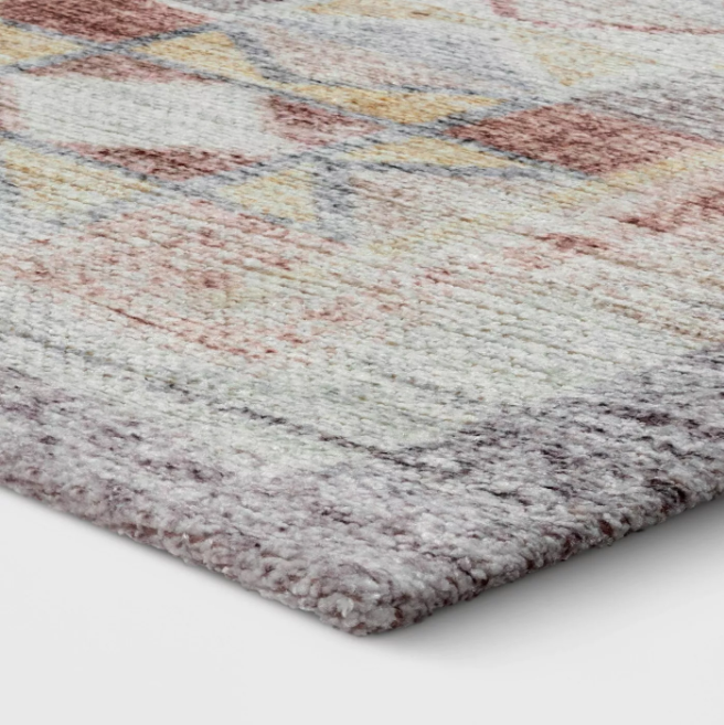 5'x7' Blush Bromelia Distressed Geo Persian Rug