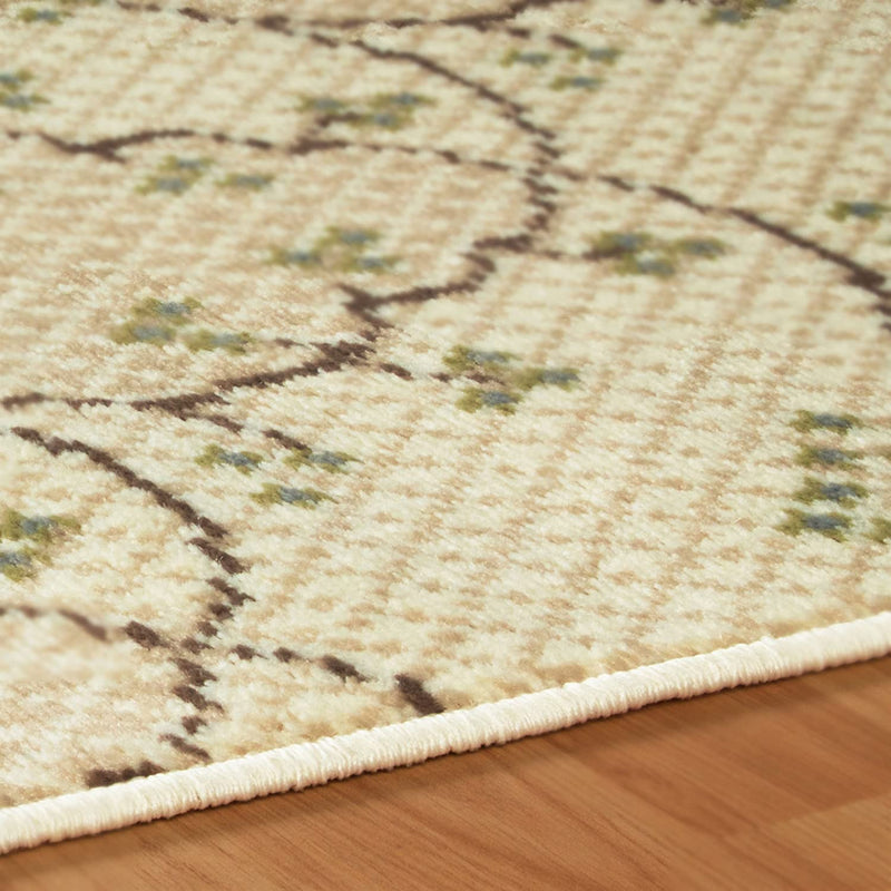 4' x 6', Beige, SUPERIOR Aberdeen Traditional Oriental Floral Polypropylene Indoor Area Rug