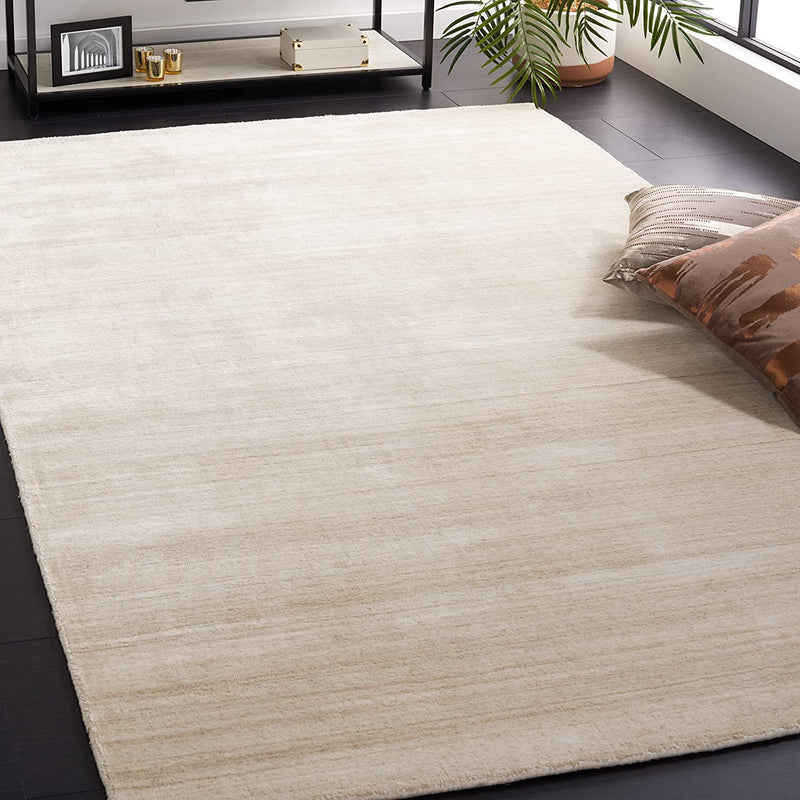 3' x 5' Beige Handmade Modern Wool & Viscose Accent Rug By SAFAVIEH