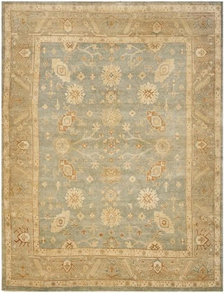 6' x 9' Hand Made Wool Light Blue / Beige Safavieh Area Rug