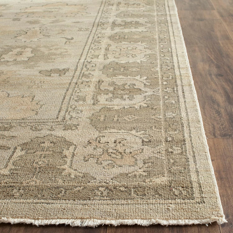Safavieh Oushak Collection Area Rug - 6' x 9', Silver & Grey, Hand-Knotted Traditional Oriental Wool, Ideal for High Traffic Areas in Living Room, Bedroom