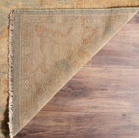 SAFAVIEH Oushak Collection Area Rug - 6' x 9', Dark Green & Brown, Hand-Knotted Traditional Oriental Wool