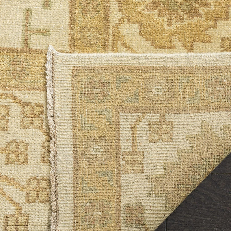 SAFAVIEH Oushak Collection Area Rug - 6' x 9', Ivory & Ivory, Hand-Knotted Traditional Oriental Wool, Ideal for High Traffic Areas in Living Room, Bedroom