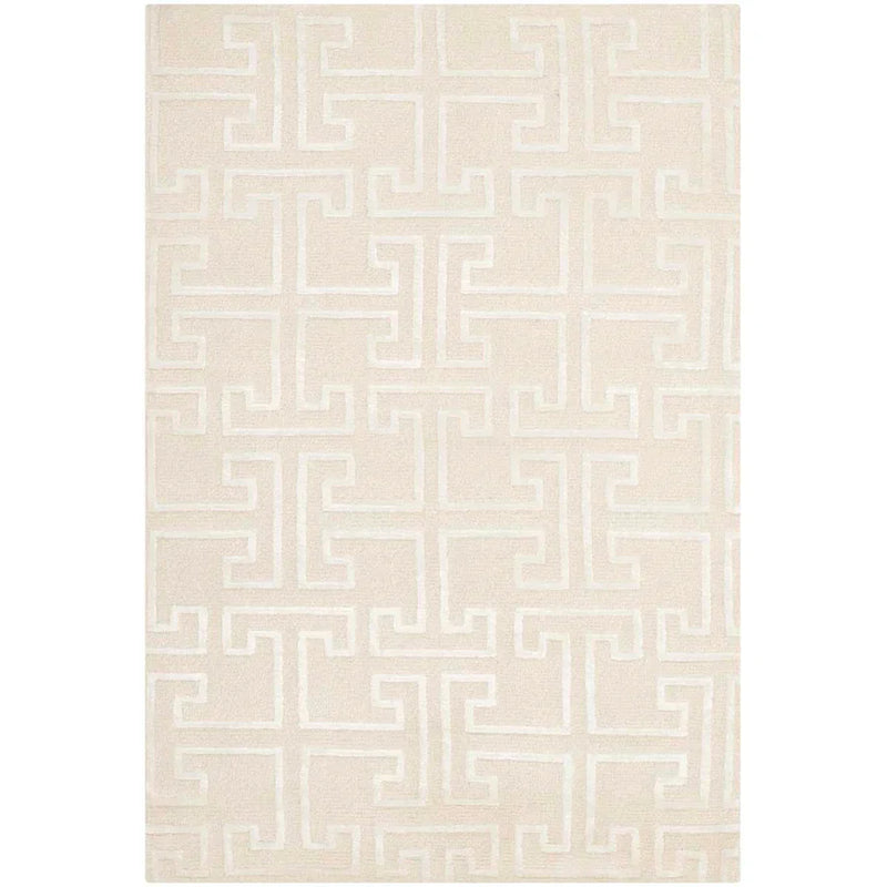 Safavieh Tibetan Collection Area Rug - 6' x 9', Ivory & White, Hand-Knotted Viscose, Ideal for High Traffic Areas in Living Room, Bedroom