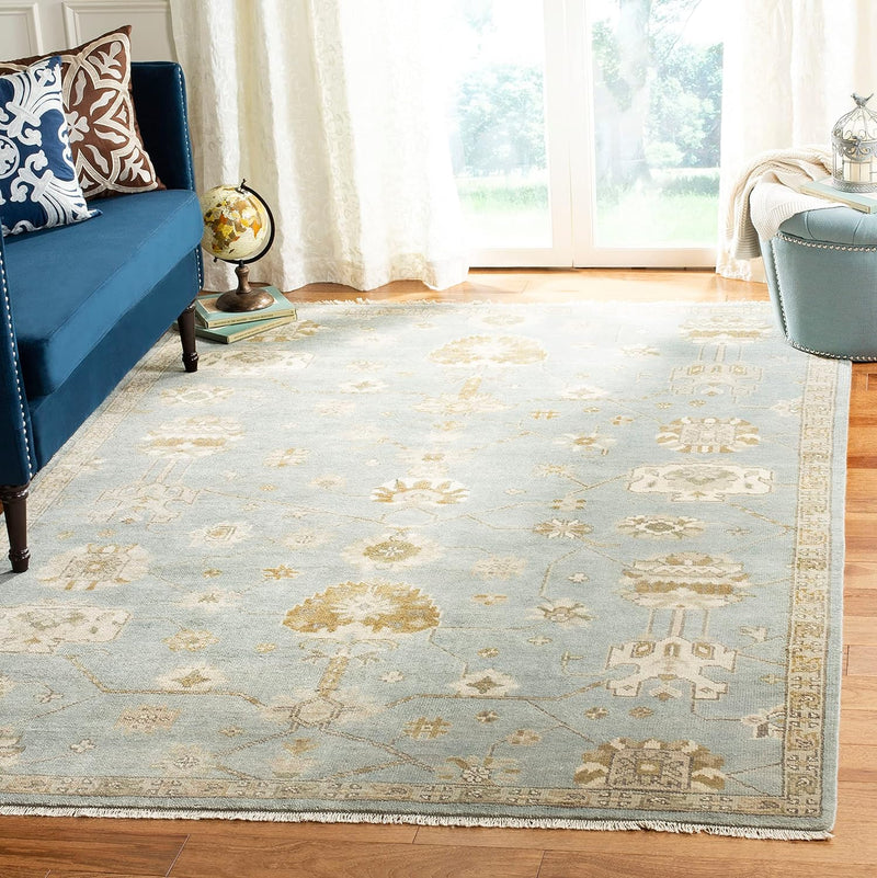 Size 6' x 9' Color: Blue / Ivory Safavieh Oushak Rug Collection - Blue / Ivory By Safavieh