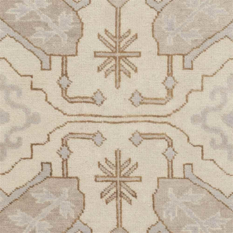 SAFAVIEH Oushak Collection Area Rug - 6' x 9', Light Blue & Brown, Hand-Knotted Traditional Oriental Wool, Ideal for High Traffic Areas in Living Room, Bedroom