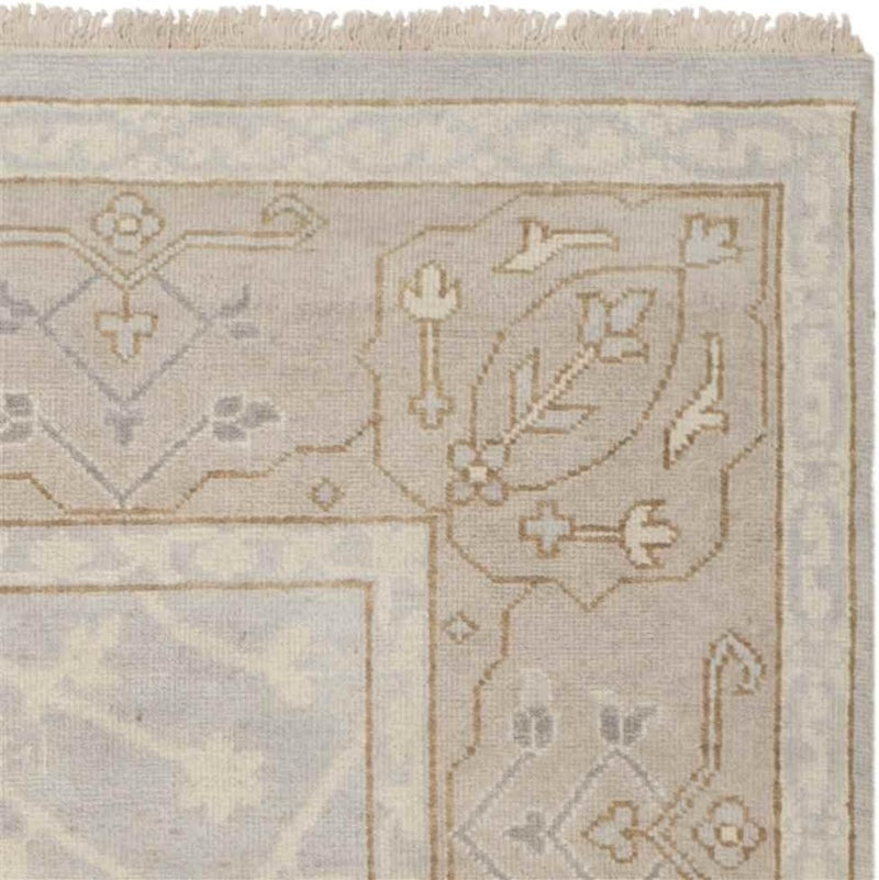 SAFAVIEH Oushak Collection Area Rug - 6' x 9', Light Blue & Brown, Hand-Knotted Traditional Oriental Wool, Ideal for High Traffic Areas in Living Room, Bedroom