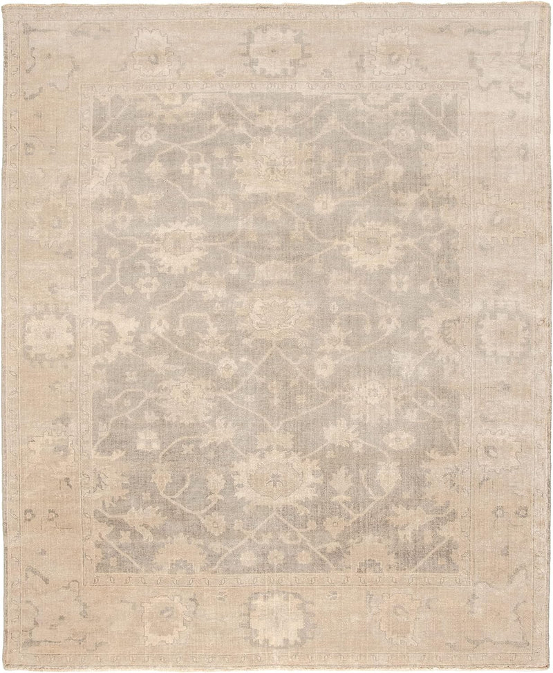 SAFAVIEH Oushak Collection Area Rug - 6' x 9', Light Grey & Beige, Hand-Knotted Traditional Oriental Wool, Ideal for High Traffic Areas in Living Room, Bedroom