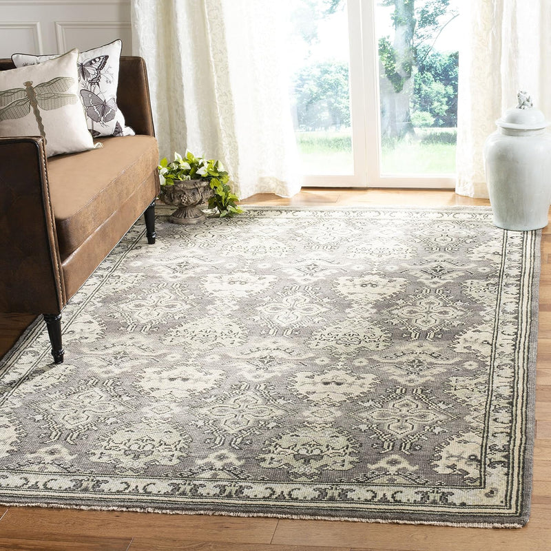 6' x 9' Dark Grey / Light Grey Handmade Traditional Premium New Zealand Wool Area Rug By SAFAVIEH